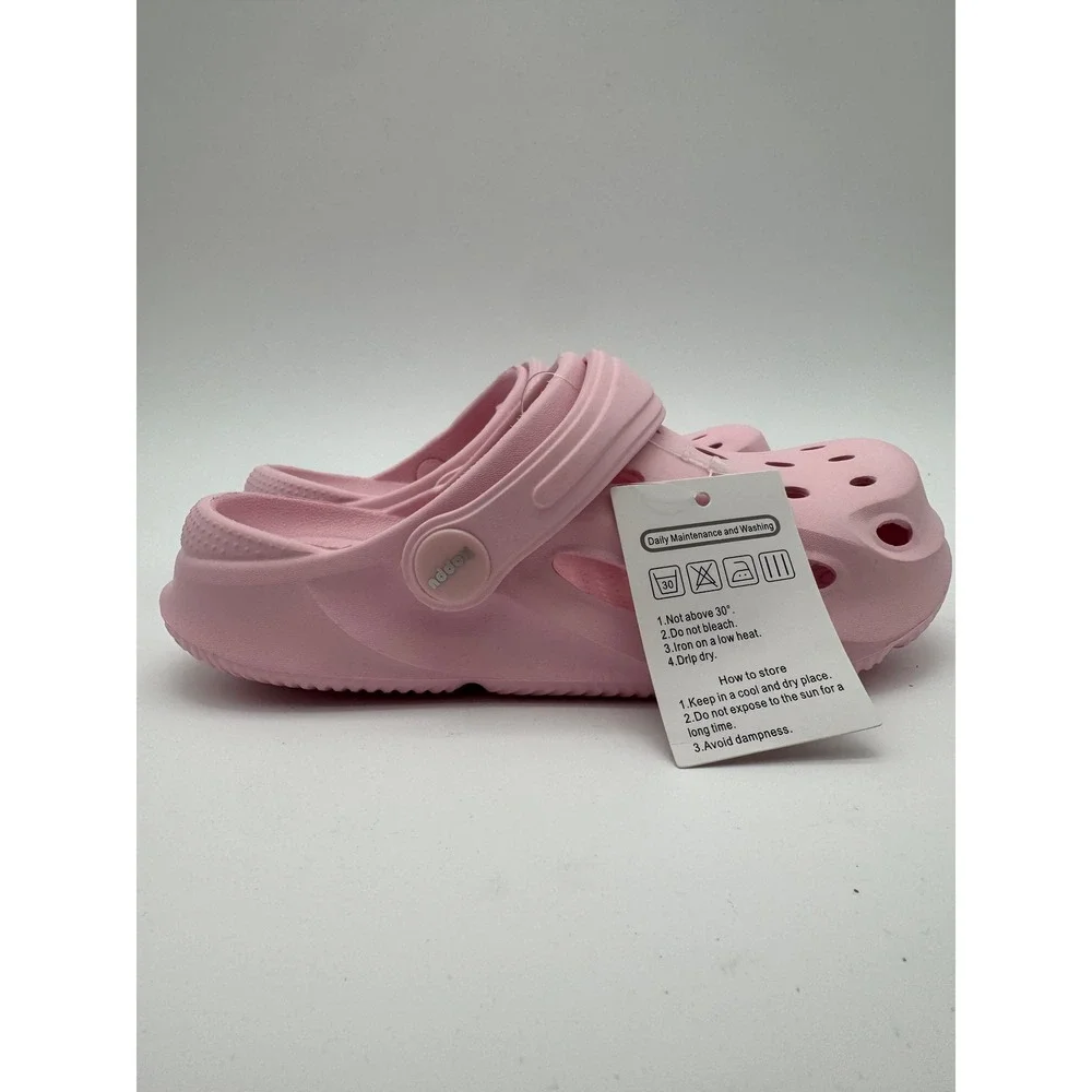 Kids Pink Clogs Size‎ 11 12 Charms Included Slip On Lightweight Sandals